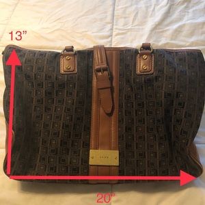 Large cotton and leather L.A.M.B purse